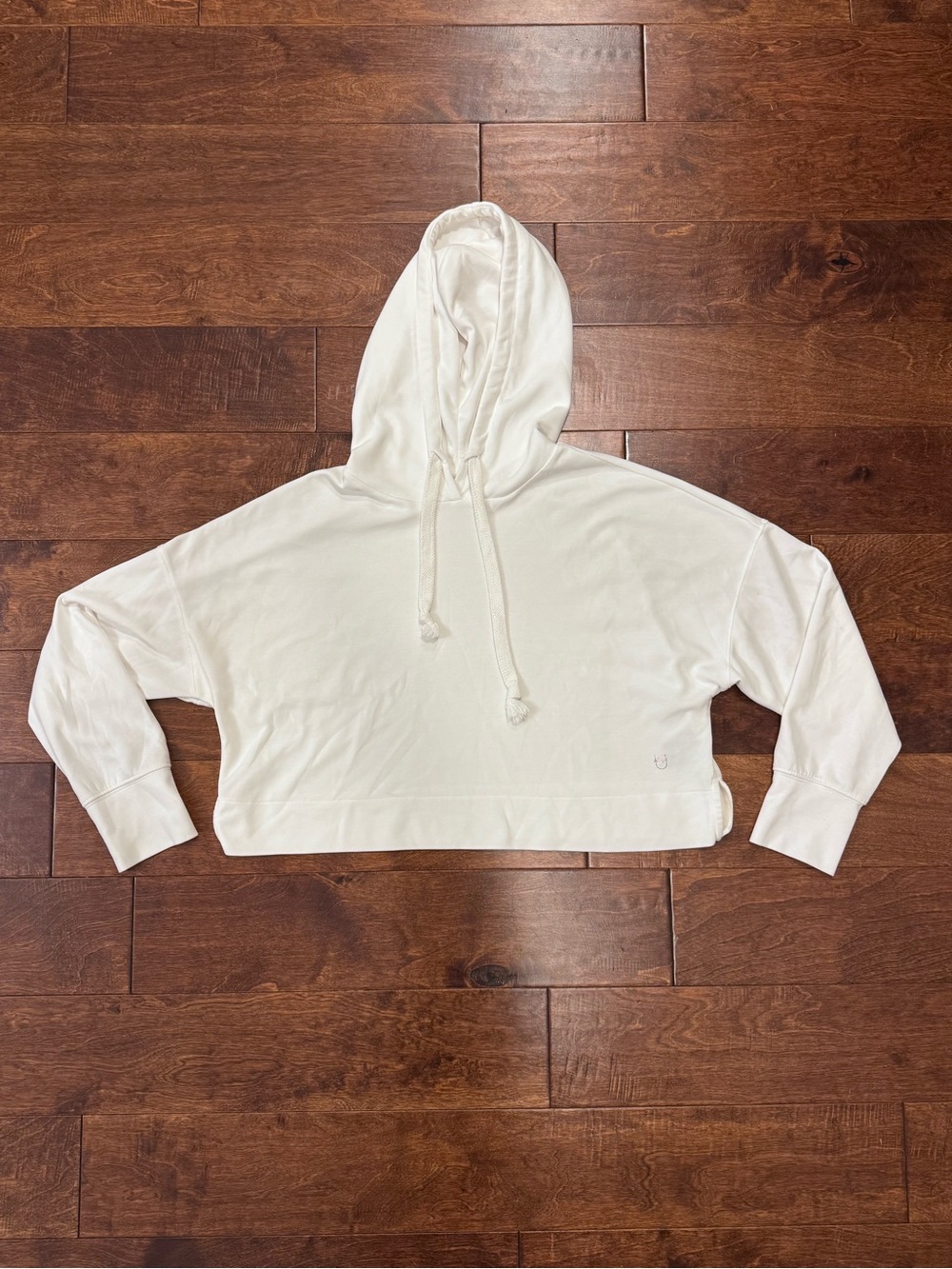 Altar’d State Revival White Hooded Pullover Buttery Soft Thumbholes - Small